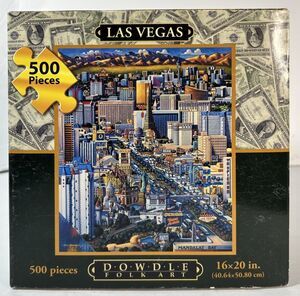 Dowdle Folk Art 500 Piece Jigsaw Puzzle - LAS VEGAS -